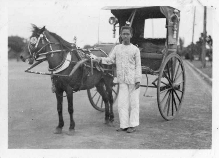 Young Man Adjacent to Native Carriage